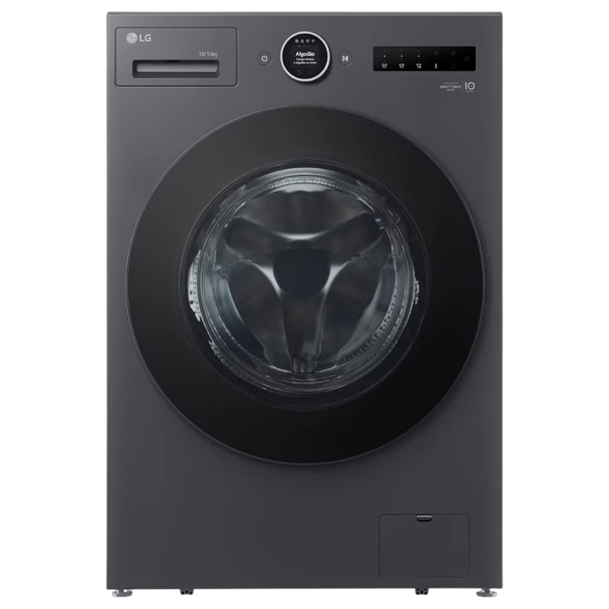 LG Washer Dryer Combo WDN1810GRP - AI DD Intelligent Fabric Care - AI DD Intelligent Fabric Care - TurboWash 360˚ - LG Steam Technology - SmartThinQ Connectivity - Essence Graphite