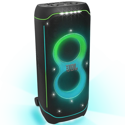 JBL Party Box Ultimate PARTYBOXULTEU Massive Party Speaker - Dolby Atmos Immersive Audio - Multi-Dimensional Lightshow - and Splashproof Design - Multi-Speaker Pairing - Black