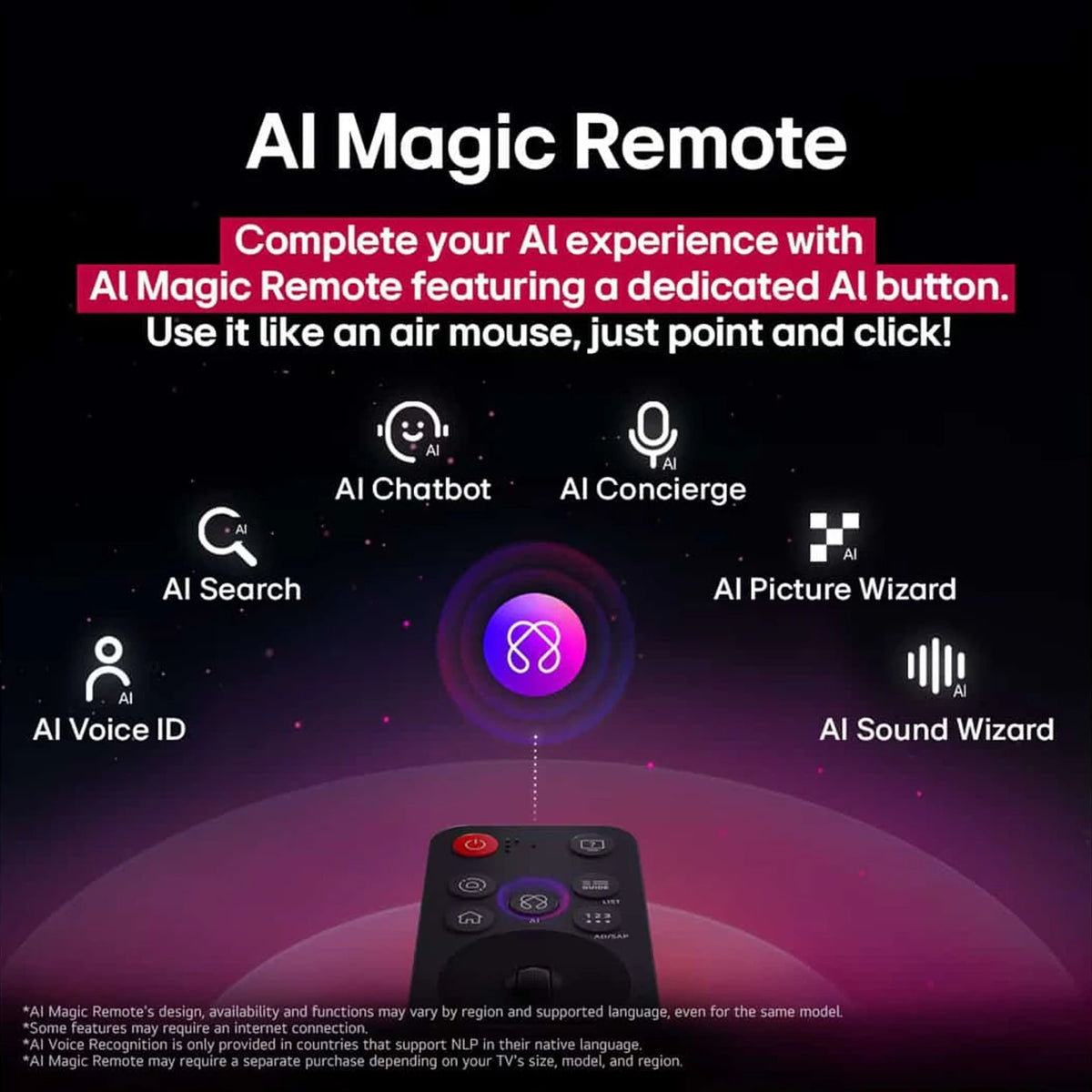 LG UHD AI 4K Smart Television UA85006LA - 4K UHD Display -Cinematic -Gaming Optimization - AI Magic Remote - webOS - α7 AI Processor Gen8 -  Black
