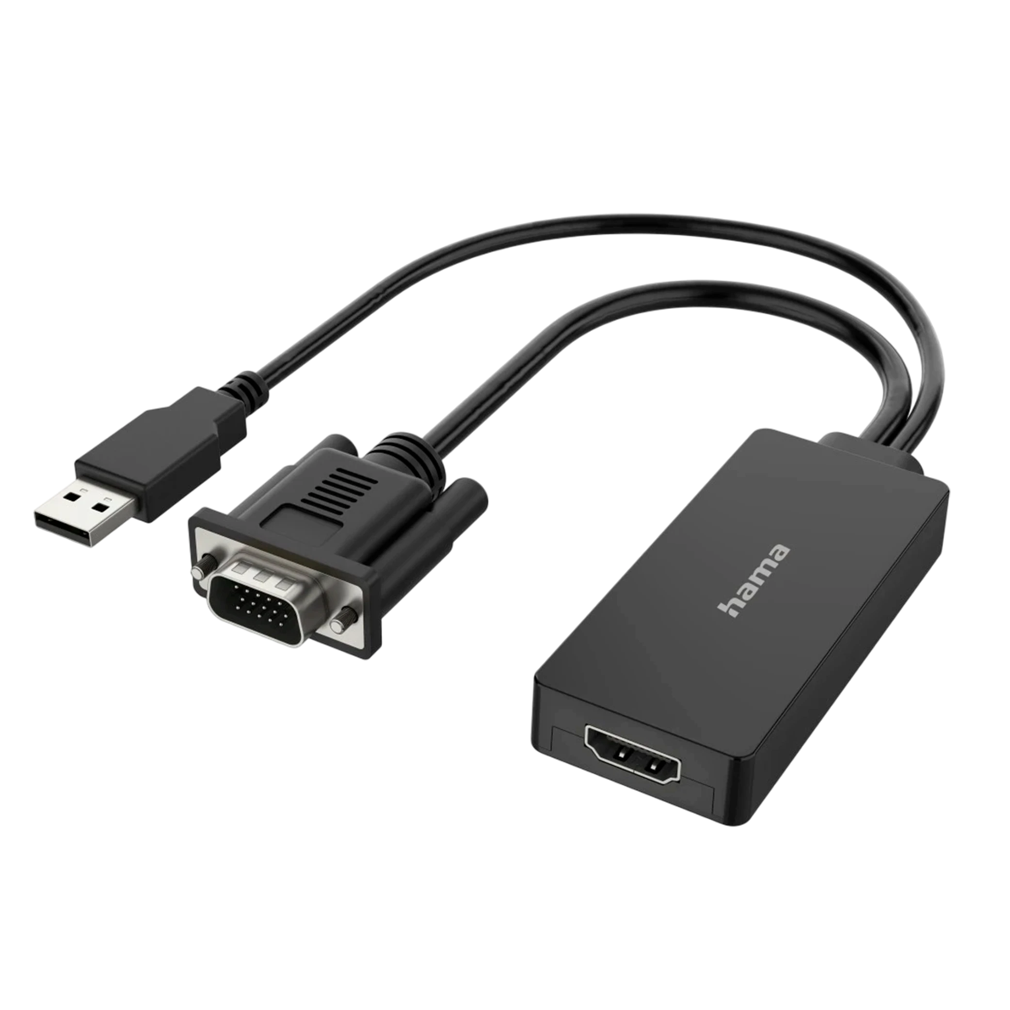 Hama Video Adapter 200342 VGA+USB Plug - HDMI Socket Full HD 1080p - Black