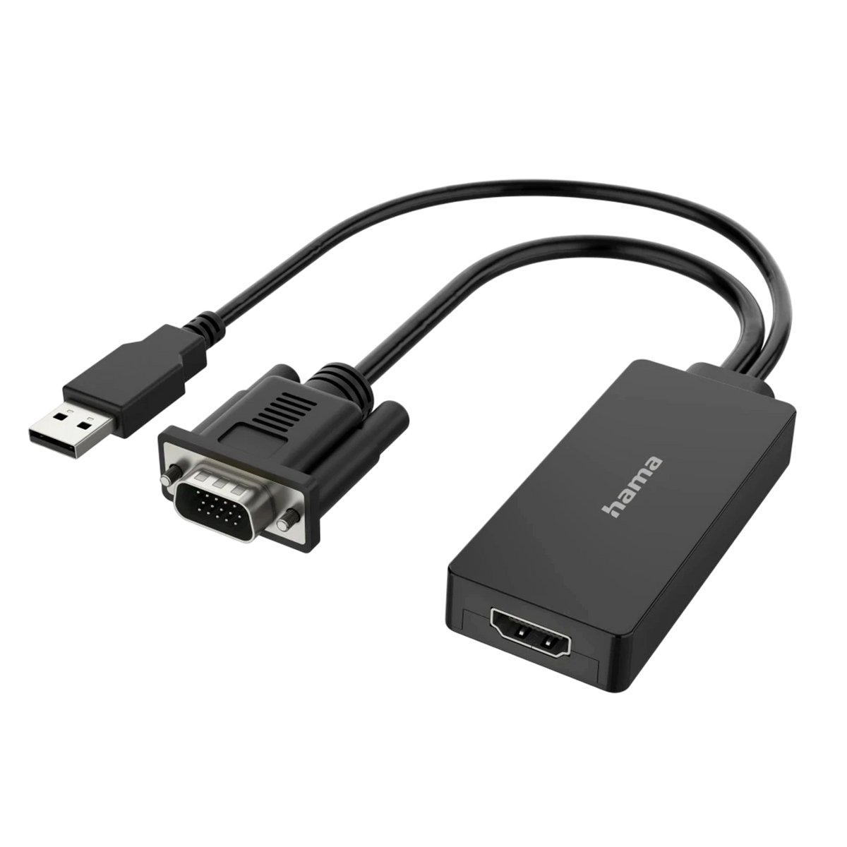 Hama Video Adapter 200342 VGA+USB Plug - HDMI Socket Full HD 1080p - Black