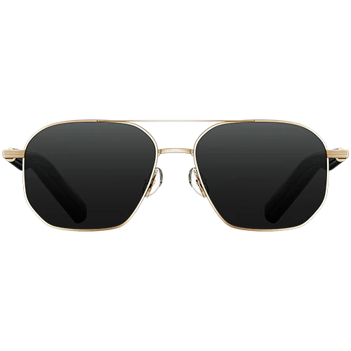 Xiaomi Mijia Smart Audio Glasses - Classic Aviator Design - Open-Ear Audio Technology - Smart Recording Function - 4 Mic Noise Cancellation - 13-Hour Playback Time - Black / Gold