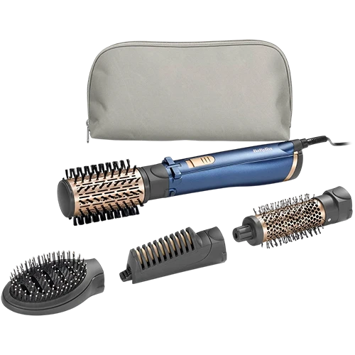Babyliss Style Pro AS965SDE Hair Styling Tool - Powerful 1000W Motor - 4 in 1 Interchangeable Heads - Advanced Ionic Technology - Blue / Gold