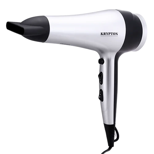 Krypton Hair Dryer KNH6109 - Powerful DC Motor - 3 Heat Settings - 2 Speed Settings - Cool Shot Function - Safety Cut-Off Protection - Ergonomic Design - Black / Silver