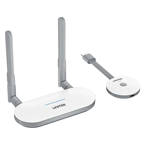 Unitek Wireless HDMI Transmitter & Receiver Kit 50m V1183A - 1080p at 60Hz Resolution - Screen Mirroring & Extension - White