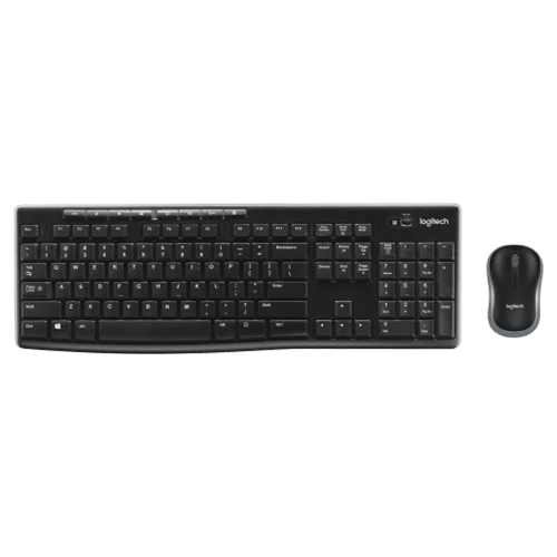 Logitech MK270 Wireless Keyboard and Mouse Combo - 100% Full-size - Membrane Deep Profile - 2.4 GHz Wireless - 8 Multimedia Hotkeys - Black