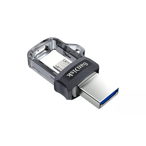 SanDisk Ultra Dual Drive m3.0 Flash Drive - USB 3.0 & Micro-USB - Up to 150MB/s - Black / Gray