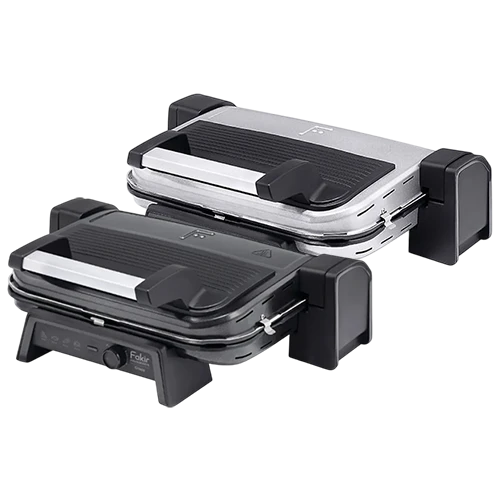 Fakir Crispy Mat Sandwich Maker - High Power 1800 W - Adjustable Temperature Control - Removable Non-Stick Plates - Oil-Drainage Channels