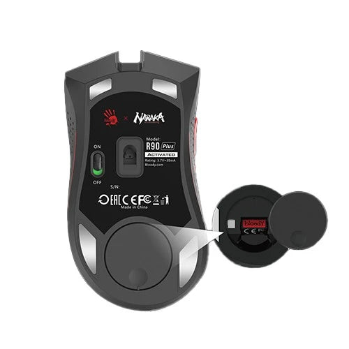 Bloody R90 Plus Naraka Wireless Gaming Mouse - 5000 CPI - Wireless - Metal X'Glide Armor Boot