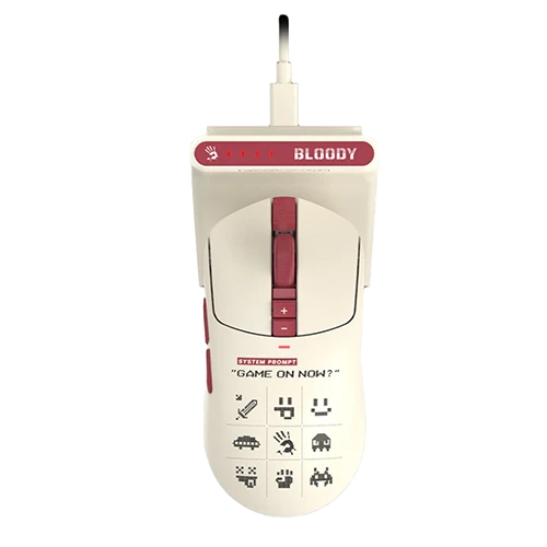 Bloody R72 Ultra Duo Dual Mode Wireless Gaming Mouse - 20,000 CPI - Wireless - Alpha 20K Engine - Pixels Red