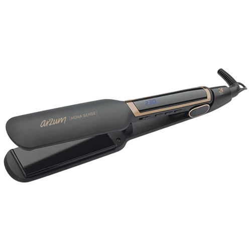 Arzum Mona Sense Wide Hair Strightener AR5035 - Wide Ceramic Plates - Adjustable Temperature - LED Display - Plate Lock System - Black