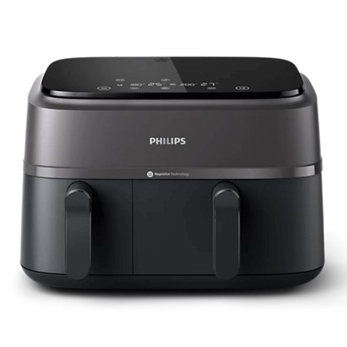Philips Food Maker NA350/00 Air Fryer 9L - 2750 W - Rapid Air Plus Technology - Dual Drawers - Black