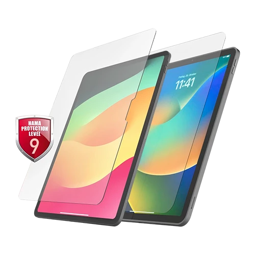 Hama Premium Display Protection Glass - Tablet Screen Protector for Apple iPad - 9H Hardened Safety Glass - Ultra-Thin High Transparency