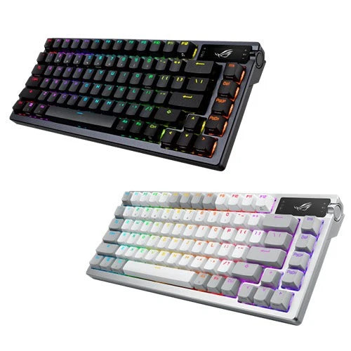 Asus ROG Azoth M701 Custom Gaming Keyboard with Arabic Layout - 75% - ROG NX Mechanical - Tri-mode Wireless - OLED Display