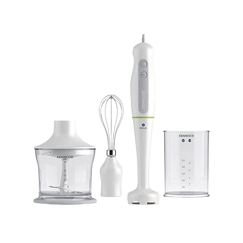 Kenwood Hand Blender HDP104WG -Powerful 600W Motor - 2 Speeds and Turbo - 500ml Beaker - White