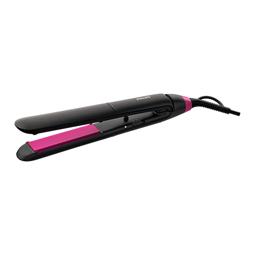 Philips StraightCare Essential ThermoProtect Straightener - Keratin-Infused Ceramic Plates - 2 Temperature Settings - 60-Second Fast Heat-Up - Black / Pink