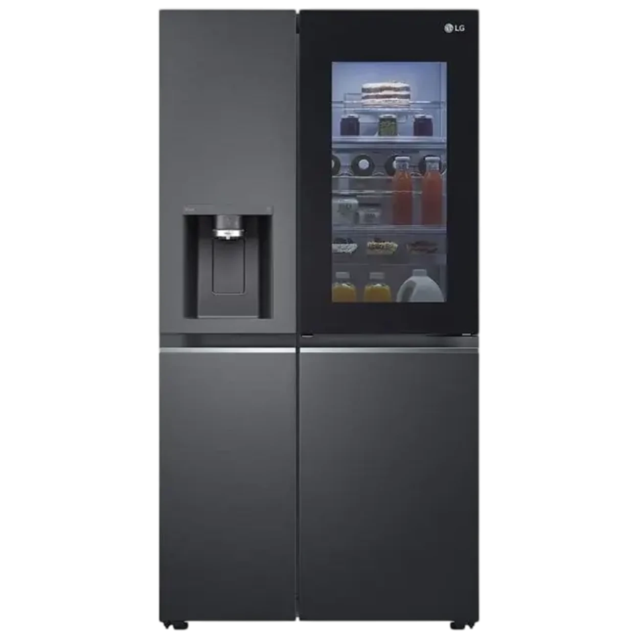 LG InstaView Door-in-Door Refrigerator GCX-287TVB - 25 ft. Capacity - InstaView Door-in-Door - Smart Inverter Compressor - UVnano Water Dispenser - DoorCooling+ & LinearCooling - Matte Black