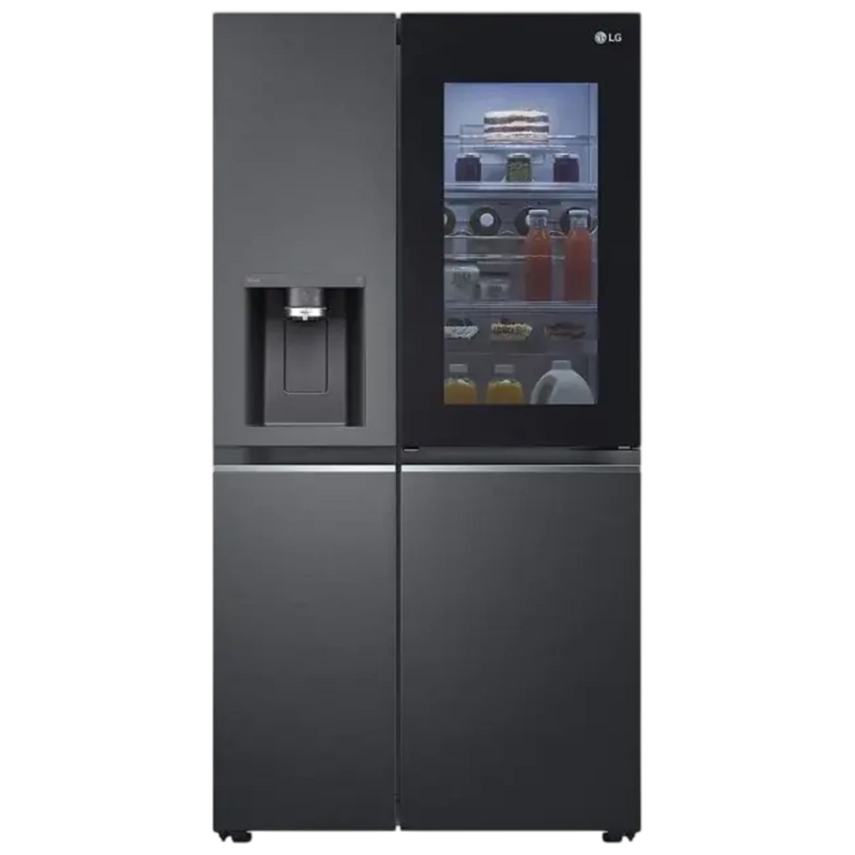 LG InstaView Door-in-Door Refrigerator GCX-287TVB - 25 ft. Capacity - InstaView Door-in-Door - Smart Inverter Compressor - UVnano Water Dispenser - DoorCooling+ & LinearCooling - Matte Black