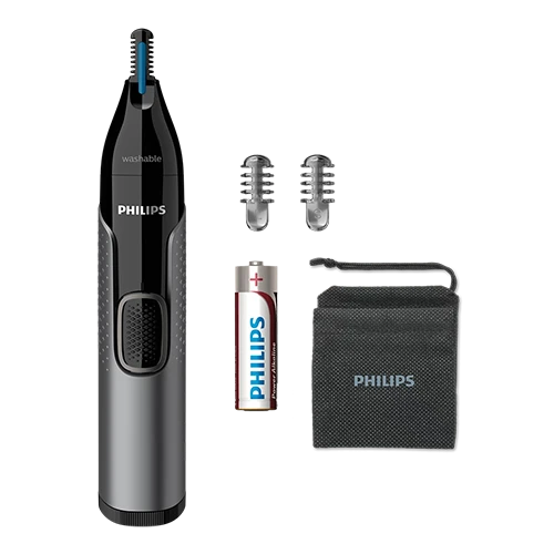 Philips Nose Trimmer 3000 Series NT3650/16 - Trims Nose, Ear, and Eyebrow Hair with Protective Guard System - Grey