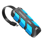 Adata SC740 External SSD - USB 3.2 Gen2 - Up to 1,050 MB/s Read and 1,000 MB/s Write - Rugged durability - Built-in USB-C Transfer Cable - Black / Blue