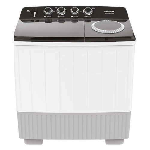 Shownic Twin Tub Washing Machine WM-TT191W - 14/7.5 Kg Capacity - Heavy-Duty Engine - Air Jet Spin Drying - Dual Lint Filter System - Simultaneous Dual-Tub Operation - White