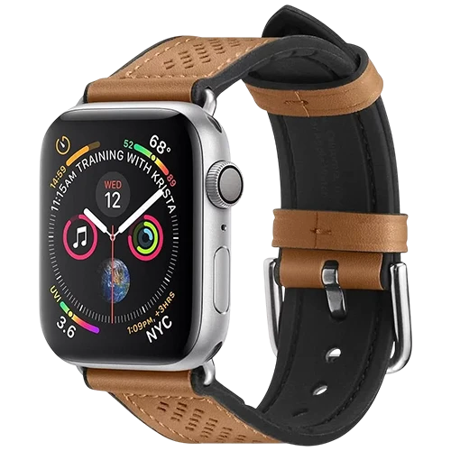 Spigen Apple Watch Band Retro Fit - High-Quality PU Leather - Wrist Sizes 42- 44 - 45mm - Soft Lining - Brown