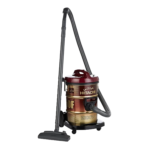 Hitachi CV-950F Drum Vacuum Cleaner - 2100W - Powerful Suction - 18L Large Capacity - Blower Function - Washable Cloth Filter - Wine Red