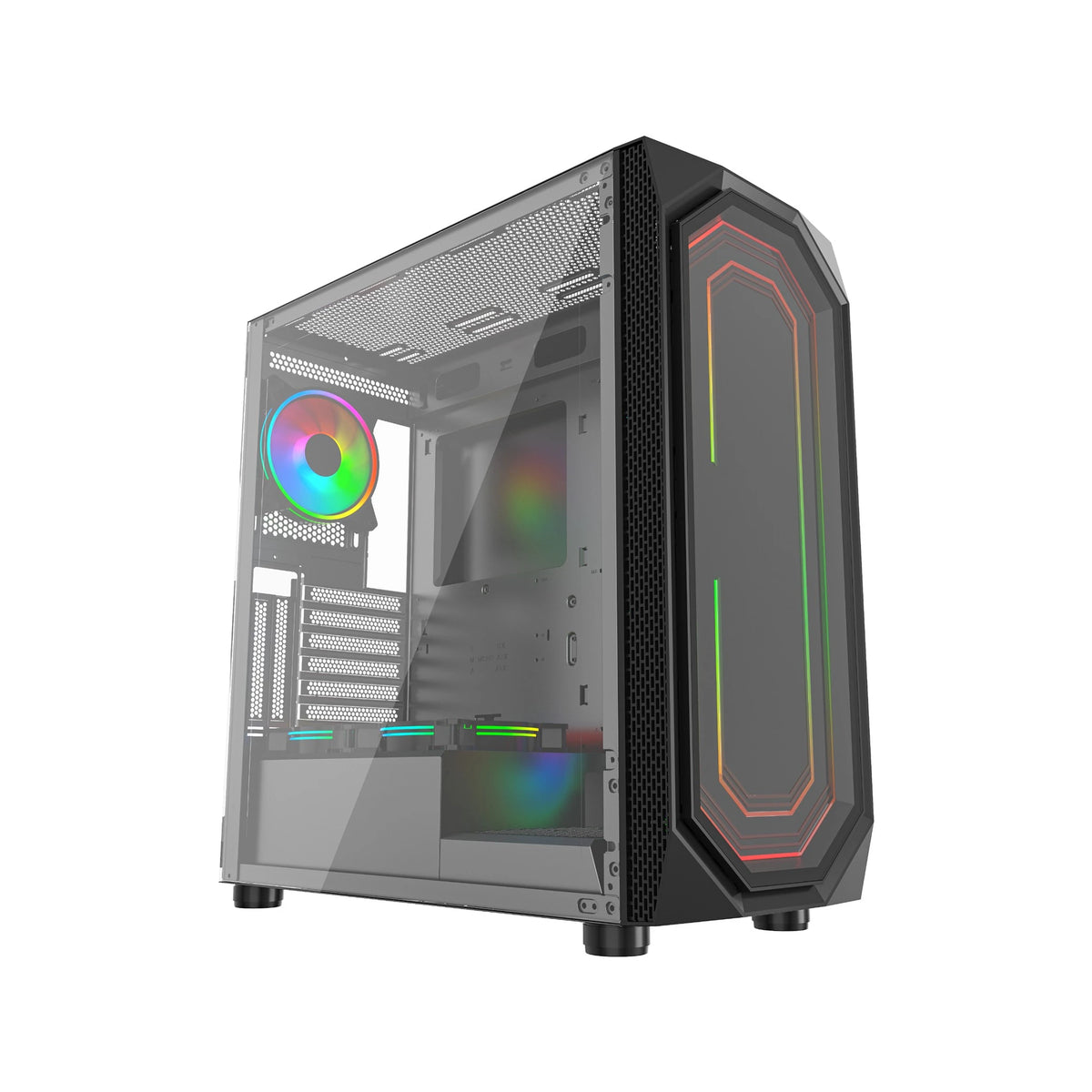 Games Master MX700 ATX Mid-Tower PC Gaming Case - ARGB Lighting - Up to 6 Fans