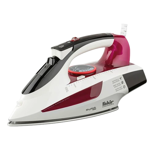 Fakir Skywalk Steam Iron - 2700W Power - 0.35 L Water Tank - Ceramic Soleplate - 360° Swivel Cord - White/Red